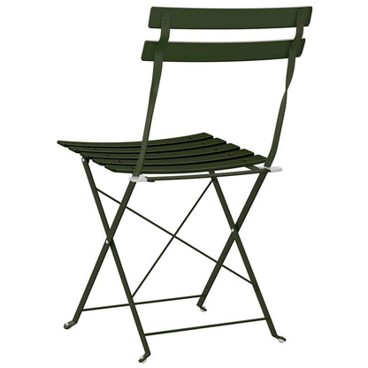 Garten Klappstuhl Falten 2 pcs Grün 42 x 46 x 82cm Stahl