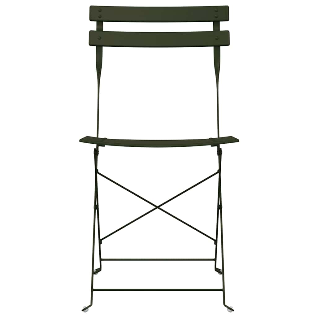Garten Klappstuhl Falten 2 pcs Grün 42 x 46 x 82cm Stahl