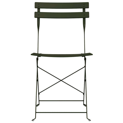 Garten Klappstuhl Falten 2 pcs Grün 42 x 46 x 82cm Stahl