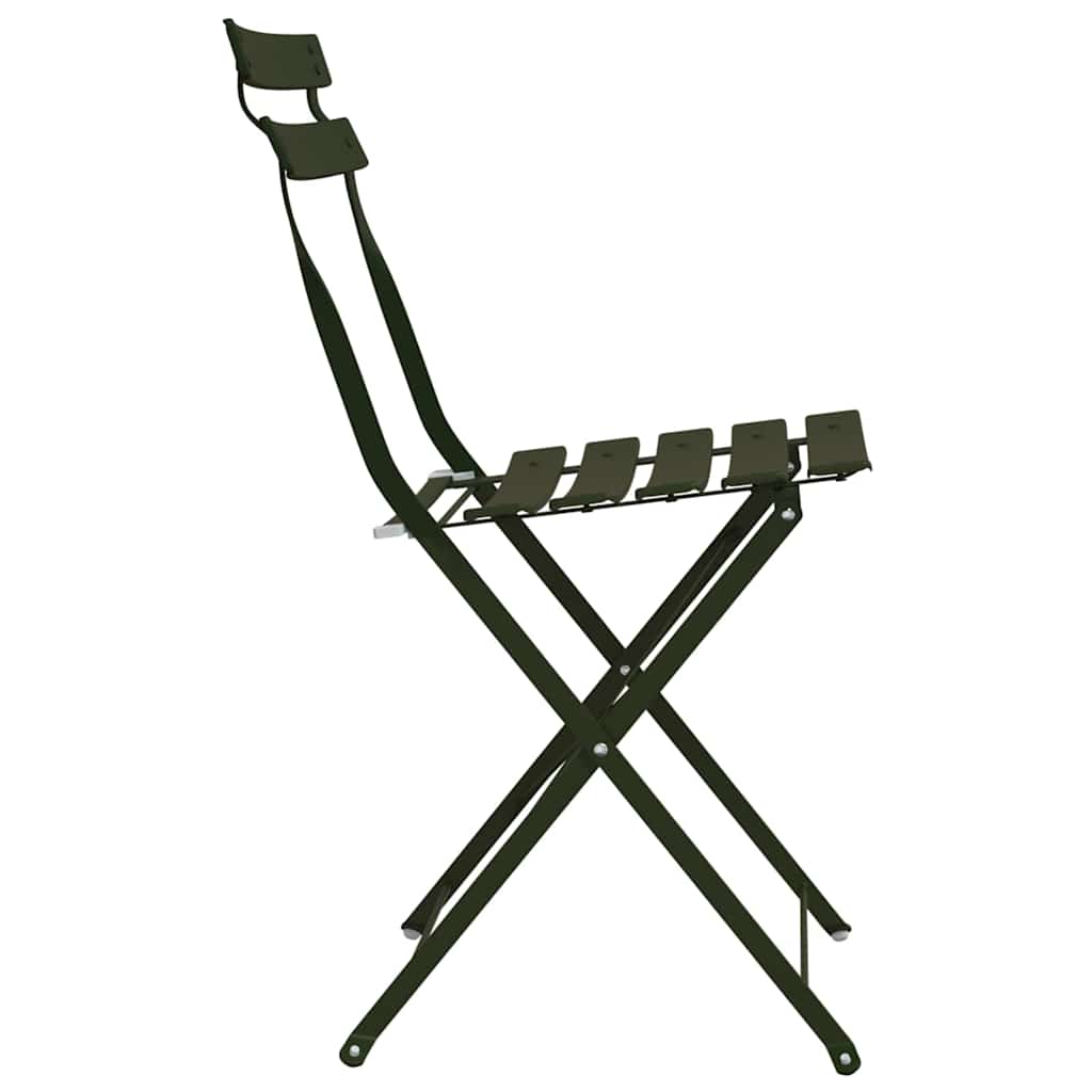 Garten Klappstuhl Falten 2 pcs Grün 42 x 46 x 82cm Stahl