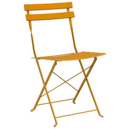 Garten Klappstuhl Falten 2 pcs Senfgelb 42 x 46 x 82cm Stahl
