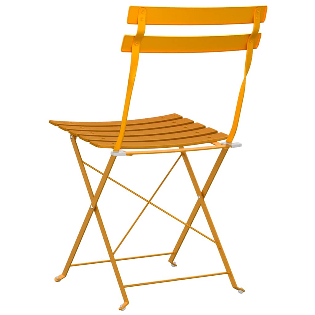 Garten Klappstuhl Falten 2 pcs Senfgelb 42 x 46 x 82cm Stahl