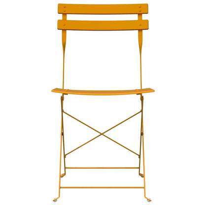 Garten Klappstuhl Falten 2 pcs Senfgelb 42 x 46 x 82cm Stahl