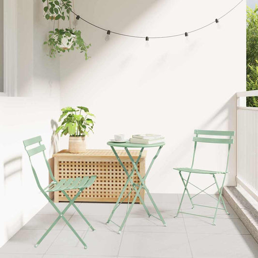 Garten Klappstuhl Falten 2 pcs Grün 42 x 46 x 82cm Stahl