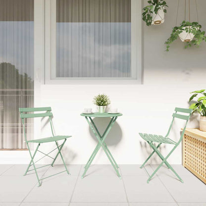 Garten Klappstuhl Falten 2 pcs Grün 42 x 46 x 82cm Stahl