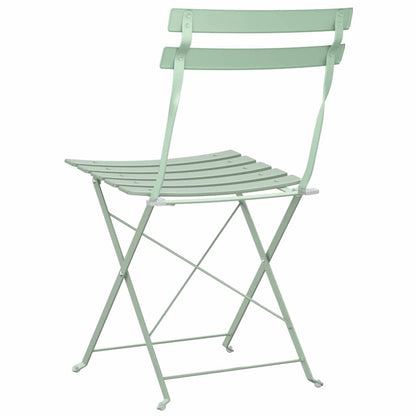 Garten Klappstuhl Falten 2 pcs Grün 42 x 46 x 82cm Stahl