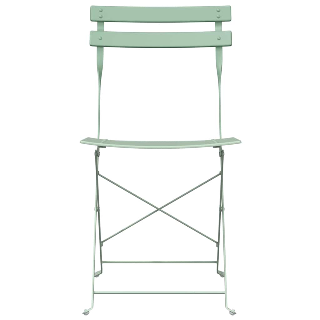Garten Klappstuhl Falten 2 pcs Grün 42 x 46 x 82cm Stahl