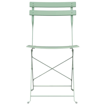 Garten Klappstuhl Falten 2 pcs Grün 42 x 46 x 82cm Stahl