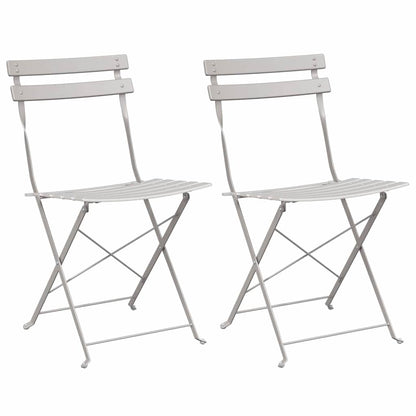 Garten Klappstuhl Falten 2 pcs Beige 42 x 46 x 82cm Stahl