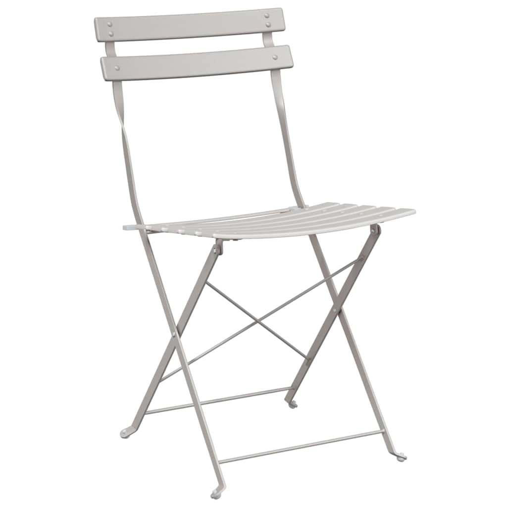 Garten Klappstuhl Falten 2 pcs Beige 42 x 46 x 82cm Stahl