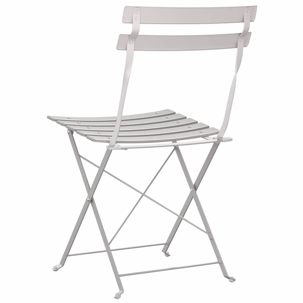 Garten Klappstuhl Falten 2 pcs Beige 42 x 46 x 82cm Stahl
