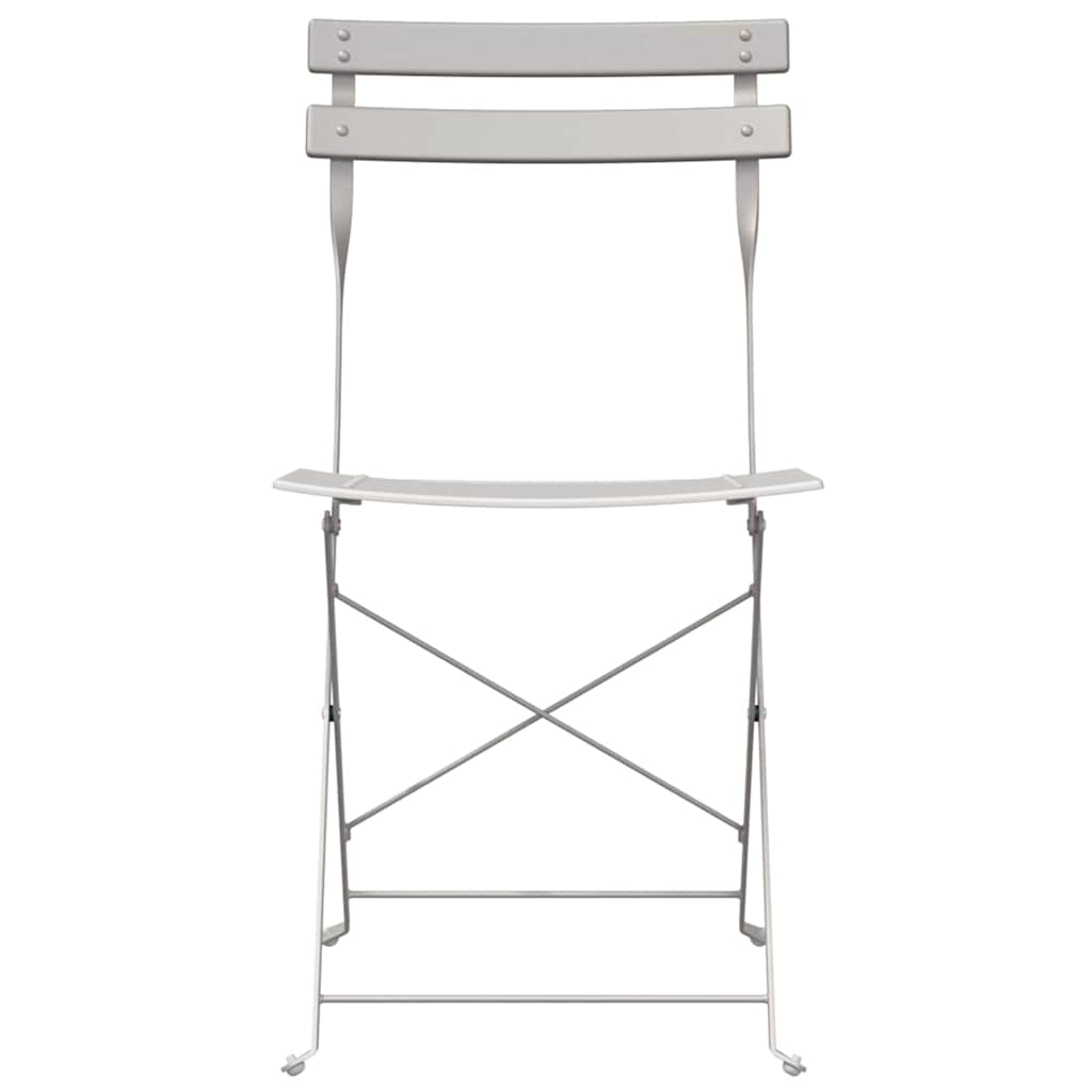 Garten Klappstuhl Falten 2 pcs Beige 42 x 46 x 82cm Stahl