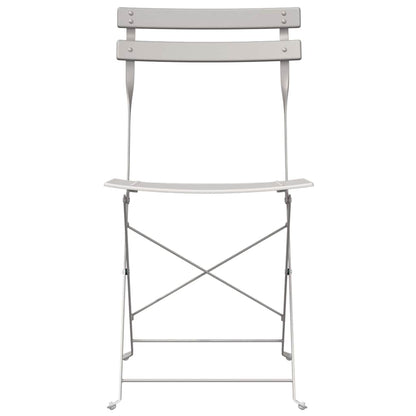 Garten Klappstuhl Falten 2 pcs Beige 42 x 46 x 82cm Stahl