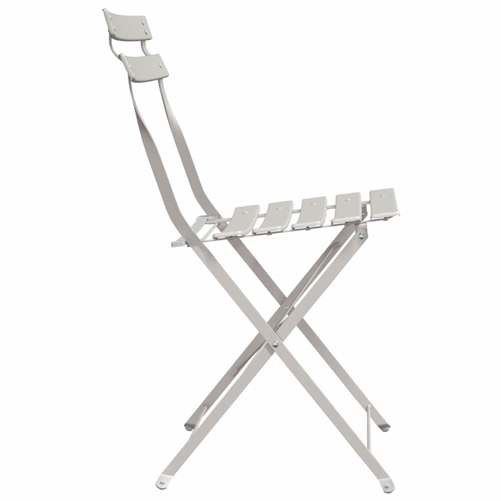 Garten Klappstuhl Falten 2 pcs Beige 42 x 46 x 82cm Stahl