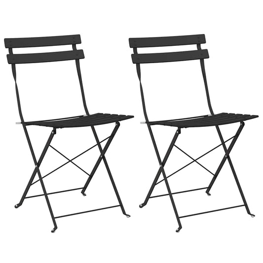 Garten Klappstuhl Falten 2 pcs Anthrazit 42 x 46 x 82cm Stahl