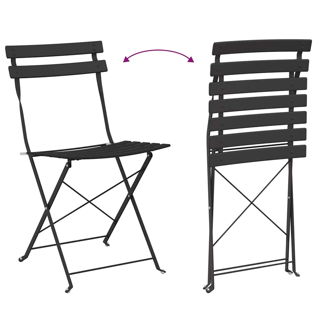 Garten Klappstuhl Falten 2 pcs Anthrazit 42 x 46 x 82cm Stahl
