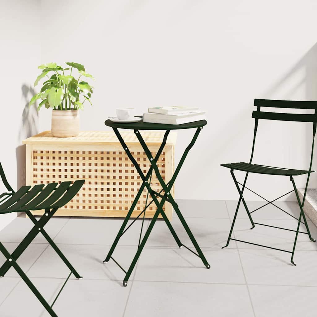 Bistrotisch Dunkelgrün Ø50x71 cm Pulverbeschichteter Stahl