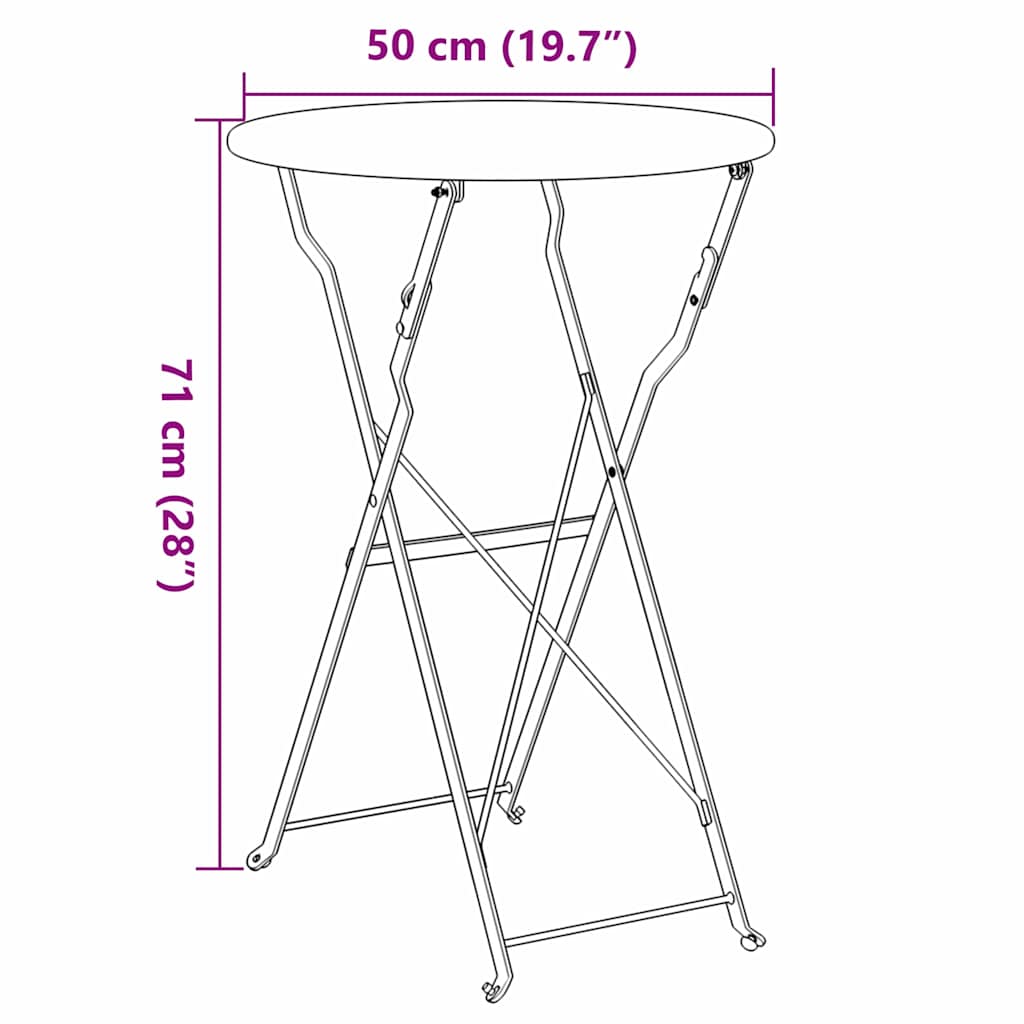 Bistrotisch Dunkelgrün Ø50x71 cm Pulverbeschichteter Stahl