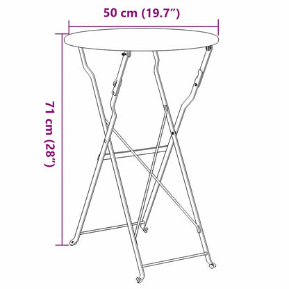 Bistrotisch Weiß Ø50x71 cm Pulverbeschichteter Stahl