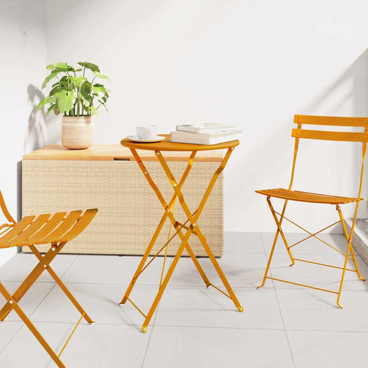 Bistrotisch Senfgelb Ø50x71 cm Pulverbeschichteter Stahl