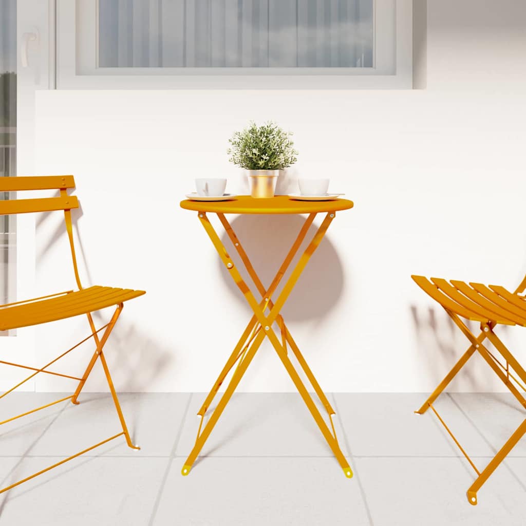 Bistrotisch Senfgelb Ø50x71 cm Pulverbeschichteter Stahl