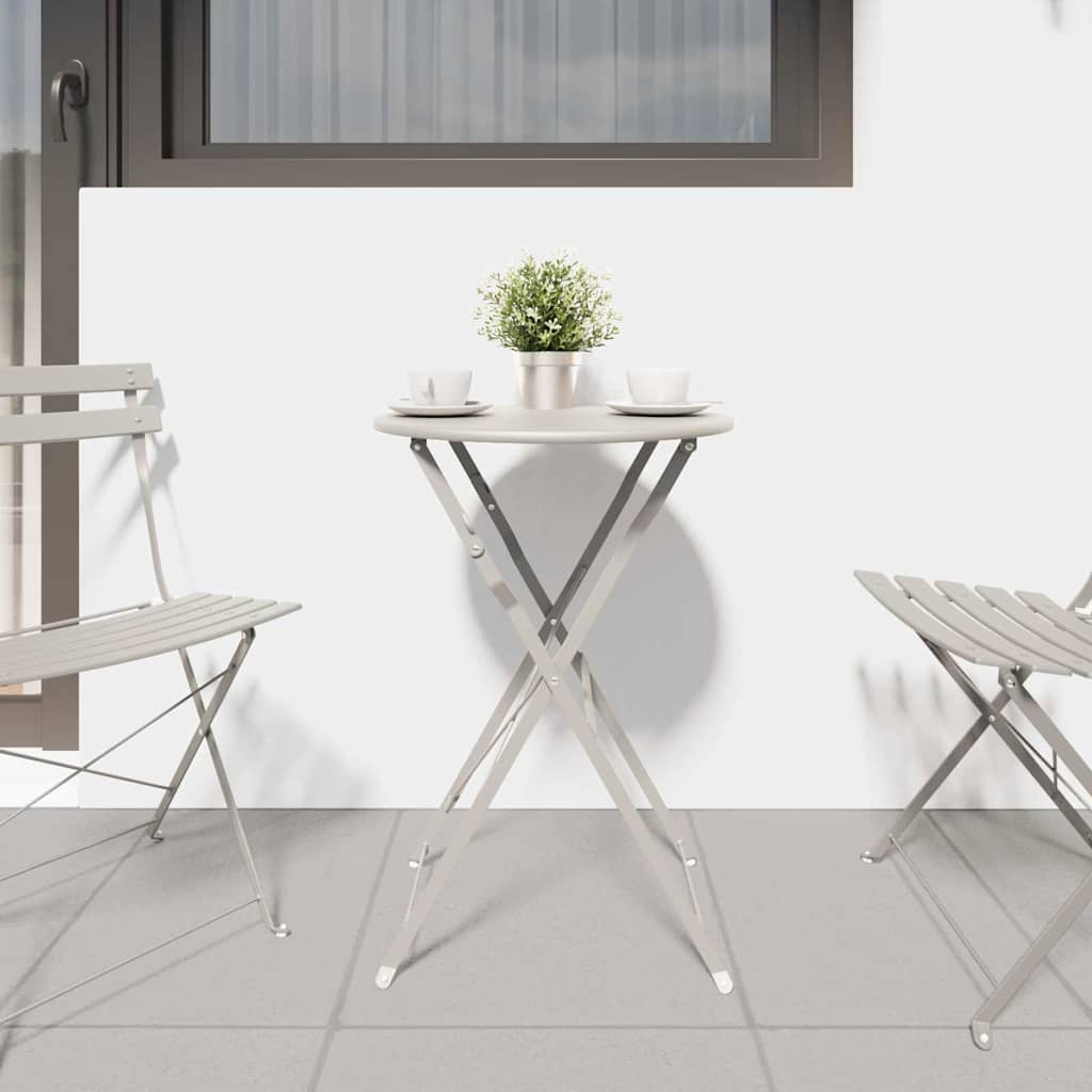 Bistrotisch Beige Ø50x71 cm Pulverbeschichteter Stahl