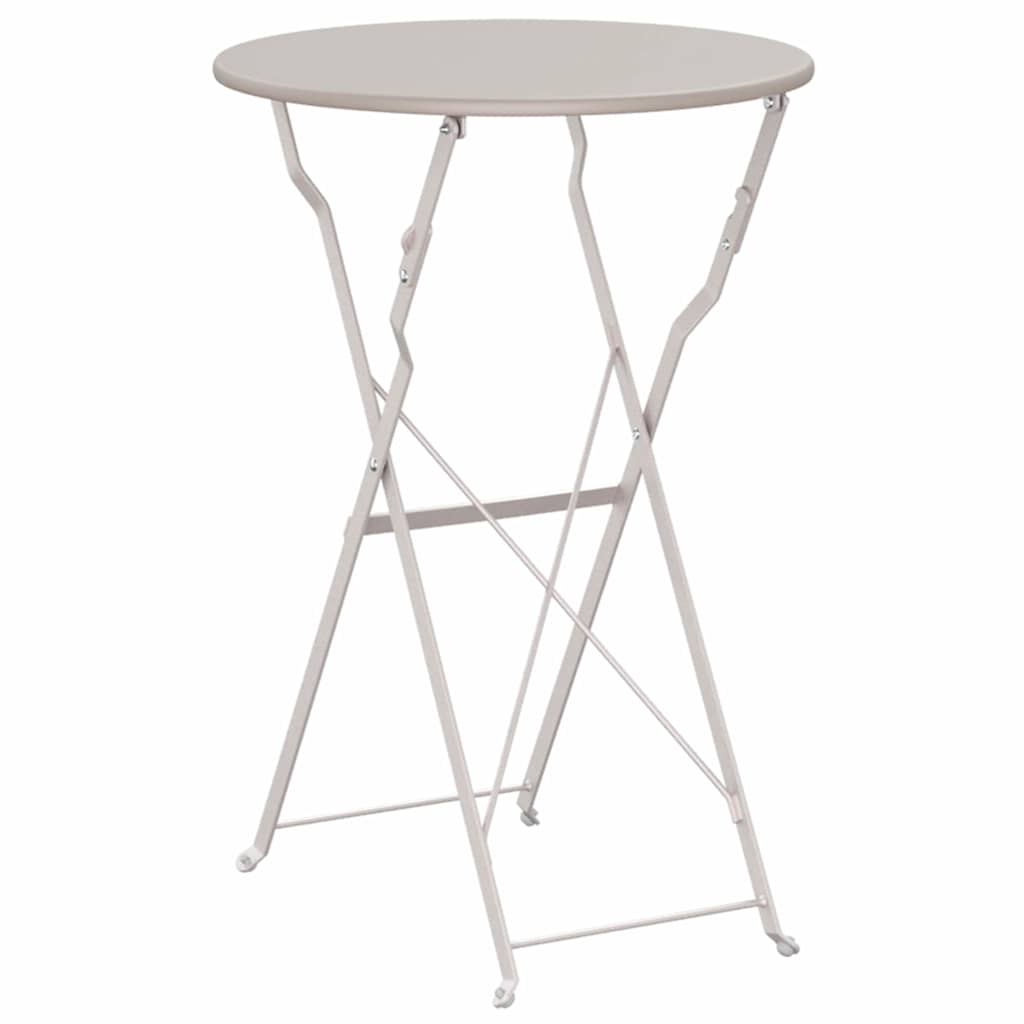 Bistrotisch Beige Ø50x71 cm Pulverbeschichteter Stahl