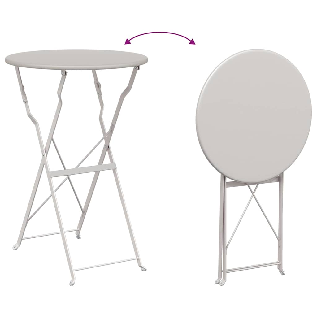 Bistrotisch Beige Ø50x71 cm Pulverbeschichteter Stahl