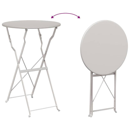 Bistrotisch Beige Ø50x71 cm Pulverbeschichteter Stahl