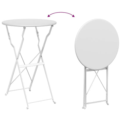 Klapp Bistro Set 3 pcs Weiß Stahl
