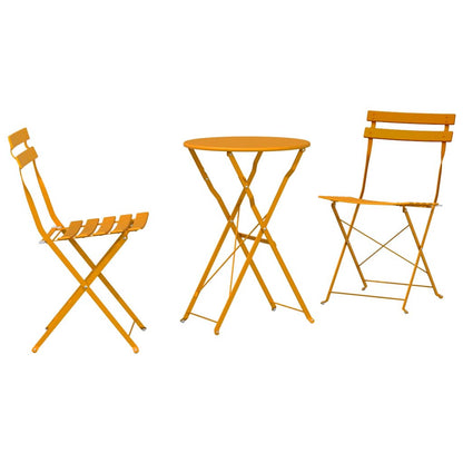 Klapp Bistro Set 3 pcs Senf Stahl