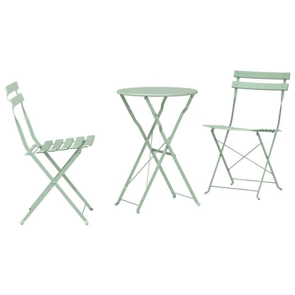 Klapp Bistro Set 3 pcs Hellmint Stahl
