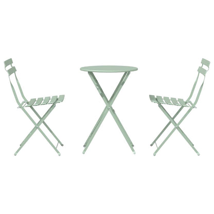 Klapp Bistro Set 3 pcs Hellmint Stahl