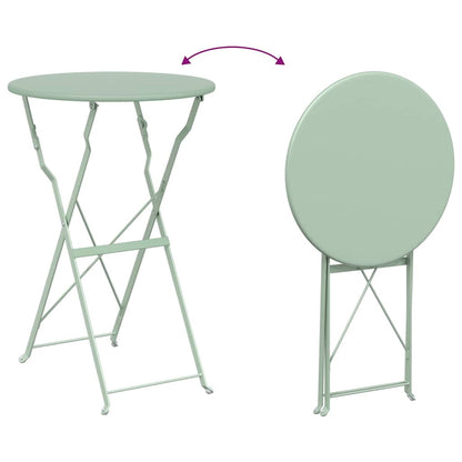 Klapp Bistro Set 3 pcs Hellmint Stahl