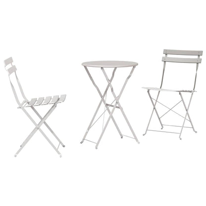 Klapp Bistro Set 3 pcs Beige Stahl
