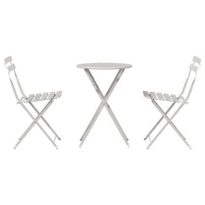 Klapp Bistro Set 3 pcs Beige Stahl