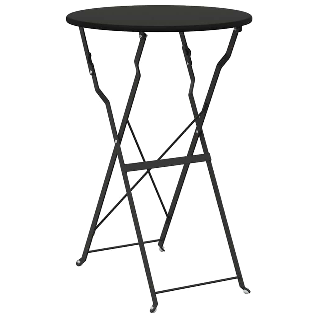 Klapp Bistro Set 3 pcs Anthrazit Stahl