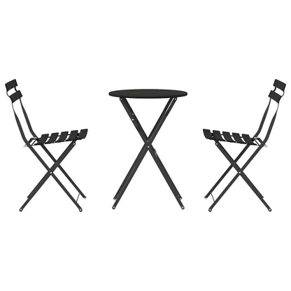 Klapp Bistro Set 3 pcs Anthrazit Stahl
