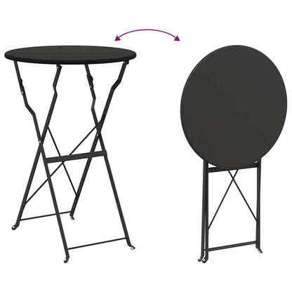 Klapp Bistro Set 3 pcs Anthrazit Stahl
