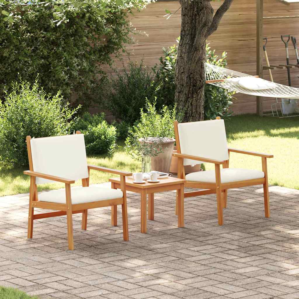 Garten-Sofa-Set 3 pcs Braun 45 x 45 x 38cm Massivholz Akazie