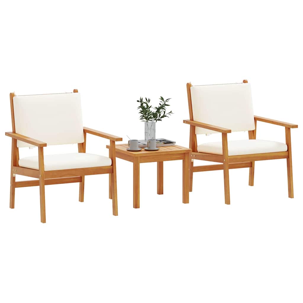 Garten-Sofa-Set 3 pcs Braun 45 x 45 x 38cm Massivholz Akazie