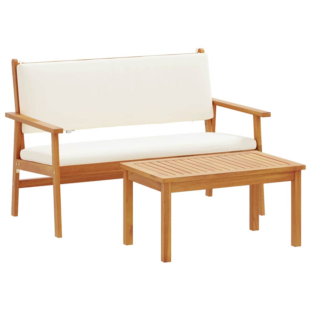 Garten-Sofa-Set 2 pcs Braun Massivholz Akazie