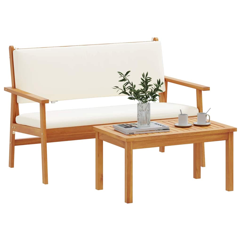 Garten-Sofa-Set 2 pcs Braun Massivholz Akazie