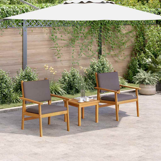 Gartenstuhl mit Kissen 2 pcs Braun Massivholz Akazie