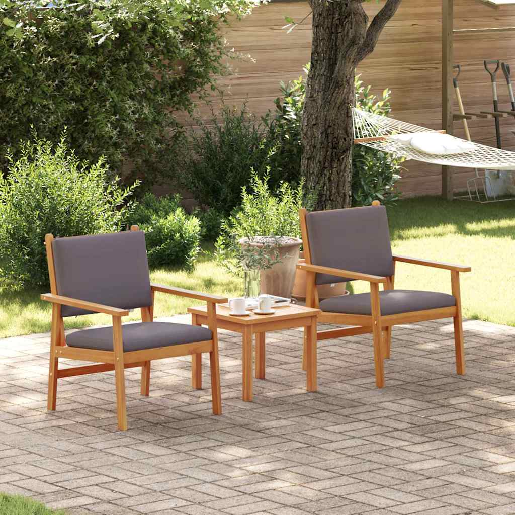 Gartenstuhl mit Kissen 2 pcs Braun Massivholz Akazie