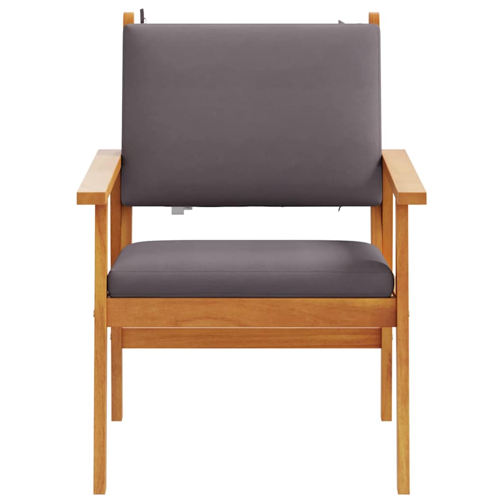 Gartenstuhl mit Kissen 2 pcs Braun Massivholz Akazie