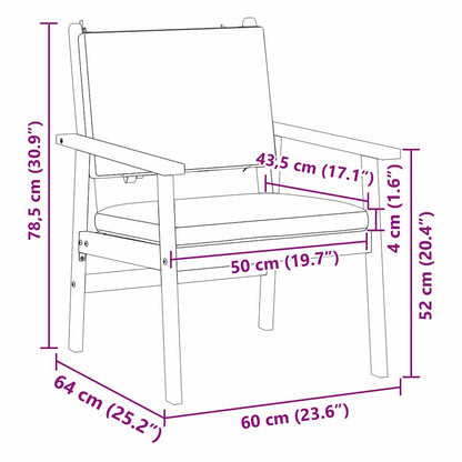 Gartenstuhl mit Kissen 2 pcs Braun Massivholz Akazie