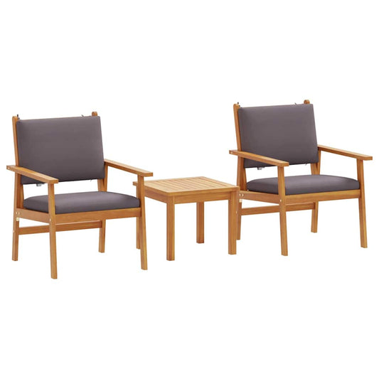 Garten-Sofa-Set 3 pcs Braun 45 x 45 x 38cm Massivholz Akazie
