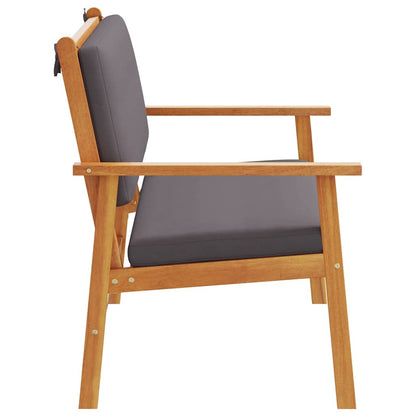 Gartenbank mit Kissen Braun Massivholz Akazie