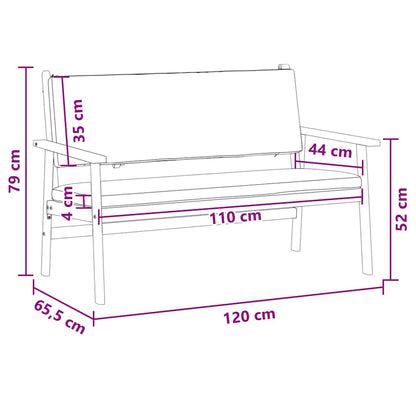 Gartenbank mit Kissen Braun Massivholz Akazie